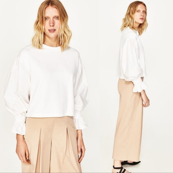 Zara Tops - Zara Poplin Sleeve Sweatshirt